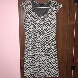 Black and white chevron dress